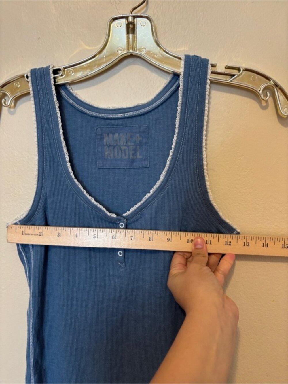 Make + Model Indigo Ribbed Tank with Contrast Trim - Picture 3 of 3